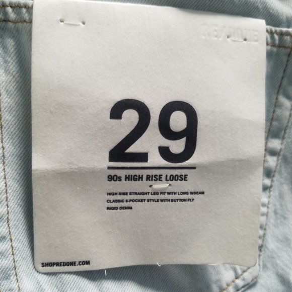 Re/done 90S HIGH RISE LOOSE, BLUE HAZE  Size 29 dark and light color - Picture 13 of 15